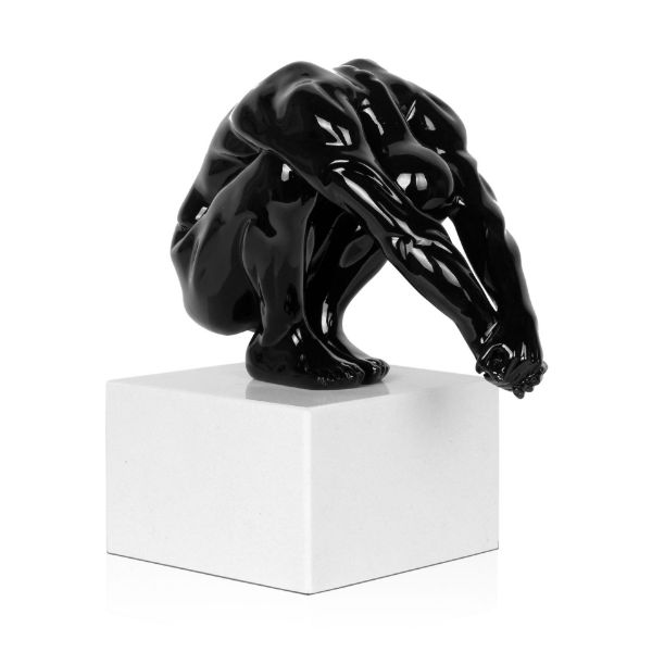 Picture of Sculpture 98c068 gymnastic man, dimensions 30x16x32cm, polyresin, marble base, black