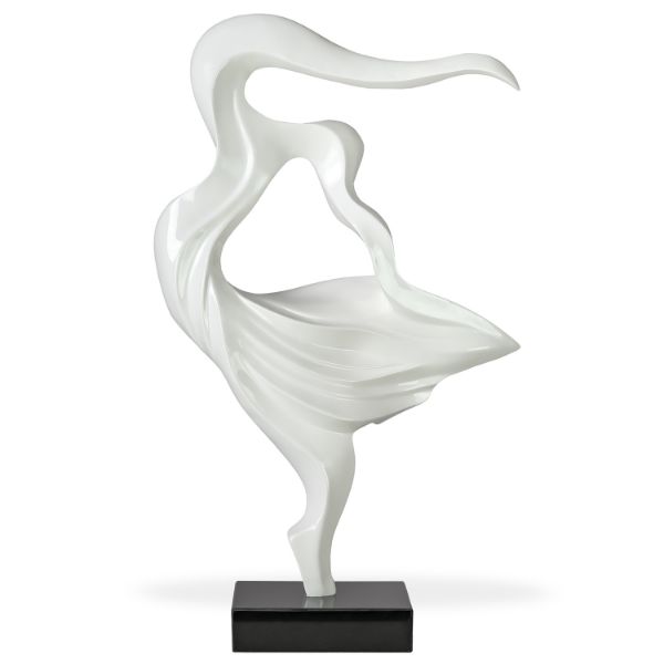 Picture of Sculpture 44c183  white woman, polyresin, stone base