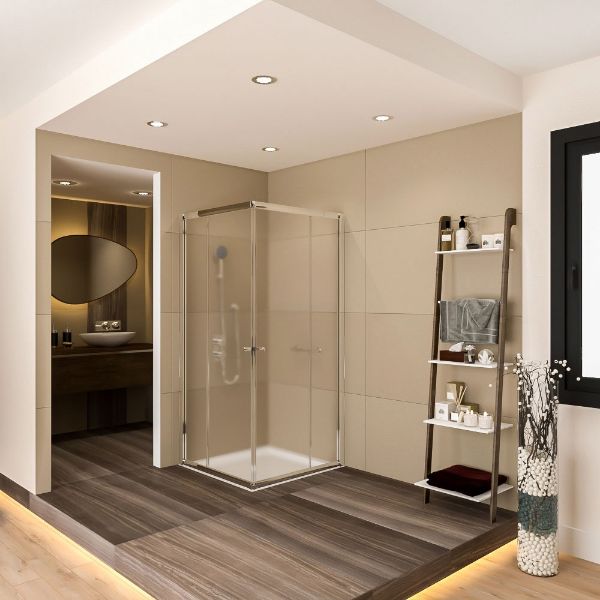 Picture of Shower enclusure arne 230, transparent glass, chrome profile, 90x90x200
