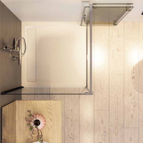 Picture of Shower enclusure ares - 150yp, smoked glass, black profile, 90x90x200