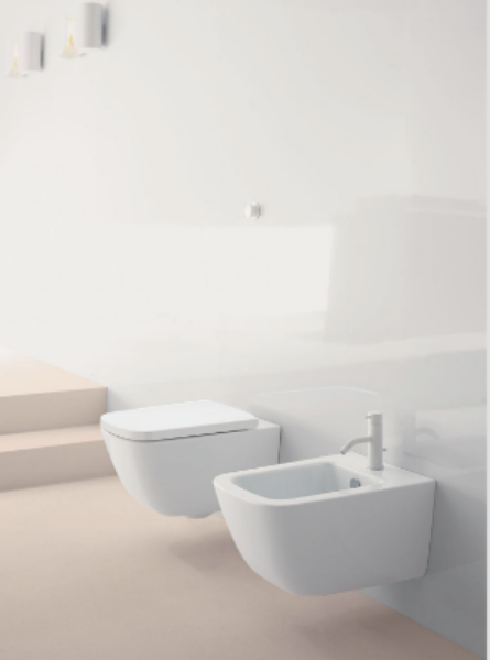 Picture of Wall-hung wc 9012/901511  sand, gsi, 55x37, with concealed rapid-fixture system fisr2 for wc and bidet, lucido bianco