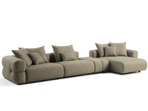 Picture of Sofa corner 4080 artis, chateau, dimensions 167x418cm, in left, fabric x1744 cat design upholstery, 111s pa fabric x1461 cat deluxe, fabric x2093 cat design