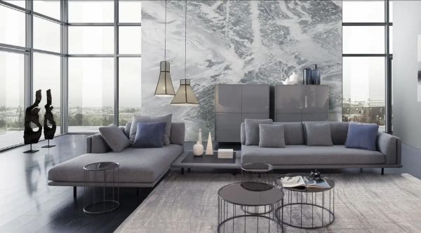 Picture of Sofa corner 2253 dorian, chateau, dimensions 460x190cm, fabric grc78 cat.design upholstery, cushion upholstery fabric s1511 cat deluxe, 