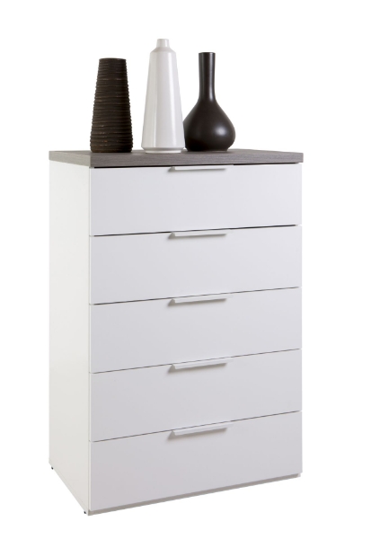Picture of Chest drawer mundi, 69x101x44, white and artisan oak