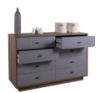 Picture of Chest drawer audace, 138x44.5x89.5, brera walnut/gray