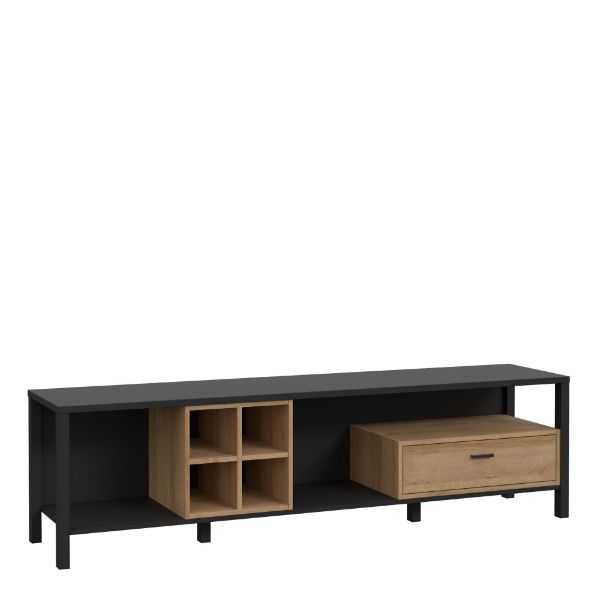 Picture of Tv stand hrkt141-m197 high rock, forte, dimensions 181x50x40cm, black/oak