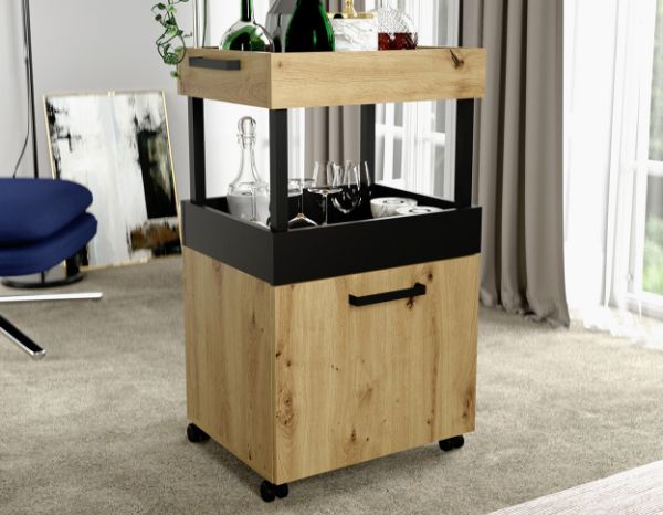 Picture of Home bar cabinet hmbk202-m290, forte, black/oak