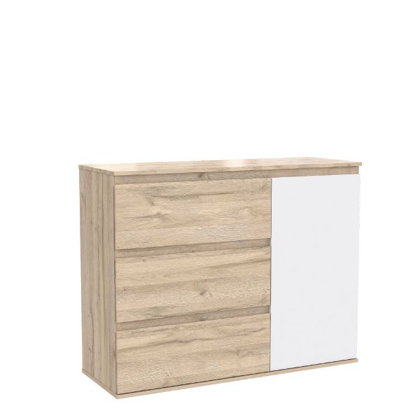 Picture of Chest drawer cetk331-c321 collet, forte, dimensions 115x90x41, white/oak