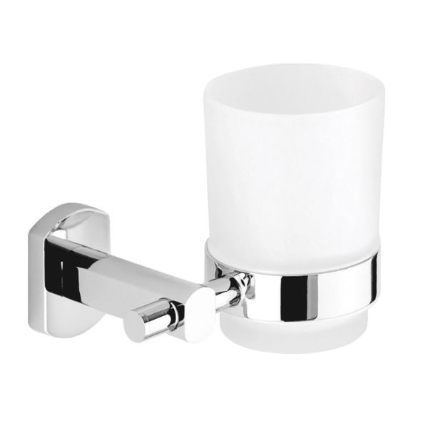 Picture of Glass toothbrush holder ep101300101 g-edera plus, gedy, wall mounted, cromato