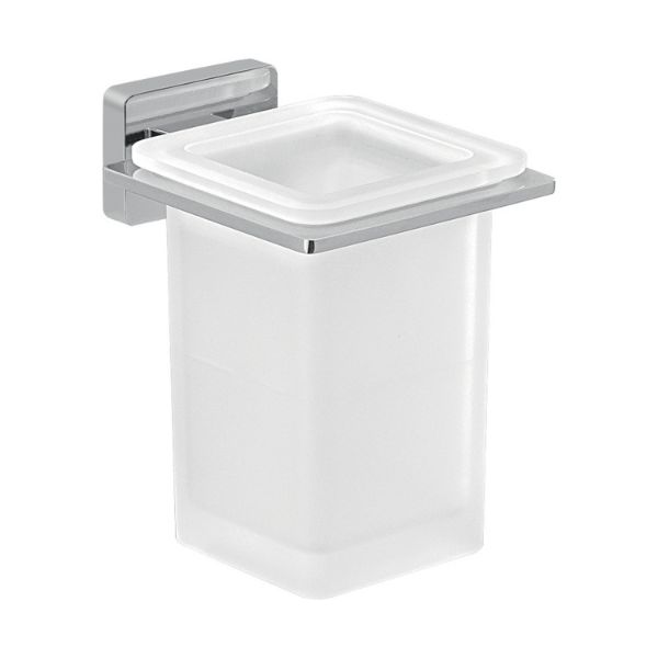Picture of Glass toothbrush holder 44101300200  atena, gedy, krystal, wall mounted, cromato