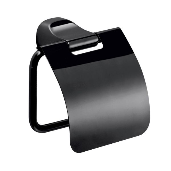 Picture of Toilet paper holder st251400000 stelvio, gedy, with cover, wall mounted, black
