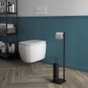 Picture of Floor column 11321400000 artu, gedy, toilet paper holder and brush toilet, black