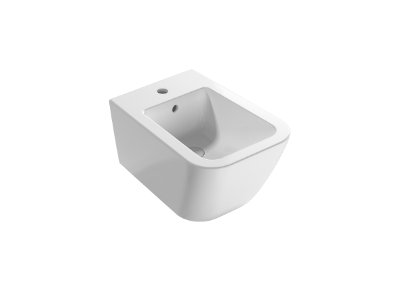 Picture of Wall-hung bidet sts10bi stone, globo, 52cm, fixing kit, space-saving, glossy white