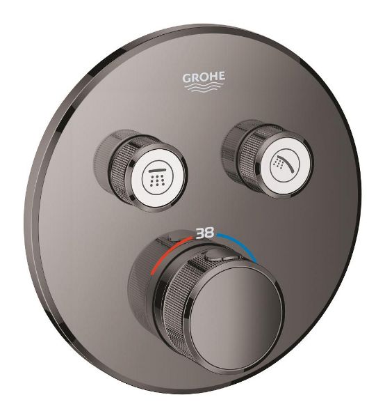 Picture of Thermostat for concealed installation 29119a00 grt smartcontrol, grohe,  with 2 valves, round,  hard graphite