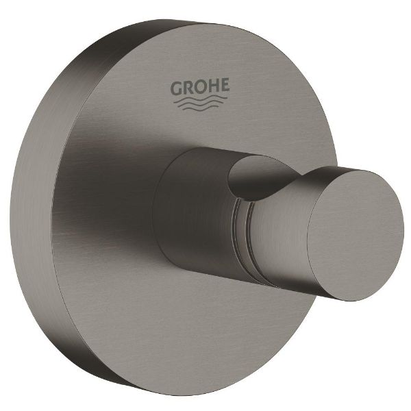 Picture of Bathrobe hook 40364al1 essentials, grohe, round concealed, brushed hard graphite