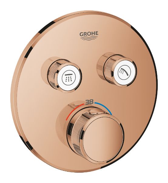 Picture of Thermostat for concealed installation 29119da0 grt smartcontrol,grohe, round, with 2 valves, warm sunset