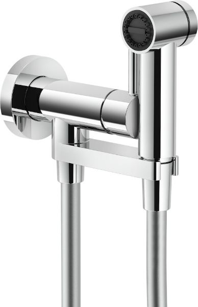 Picture of Shut off hand shower av00600cr, nobili, fixed hand shower support, round escutcheon, 100cm hose, chrome