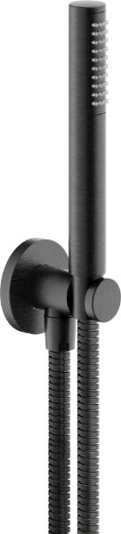 Picture of Shower set ad146/32gup, nobili, hand shower, round escutcheon, fixed hand shower support, 150cm hose, grafite spazzolato pvd