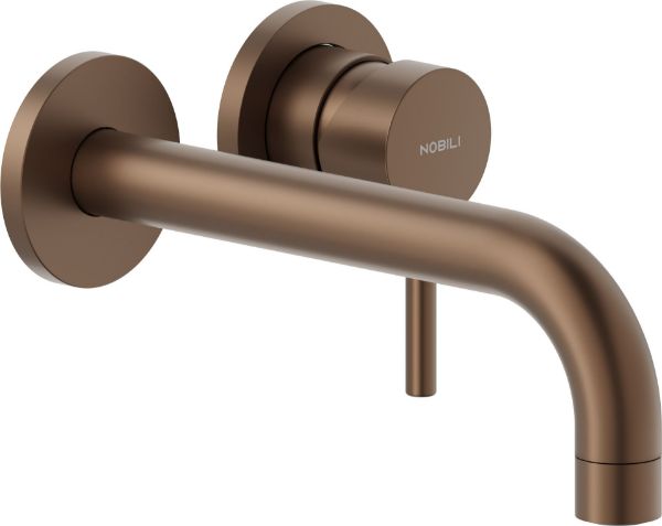 Picture of Single lever basin mixer lv00199/1ta live, nobili, 200mm, wall mounted, tabacco