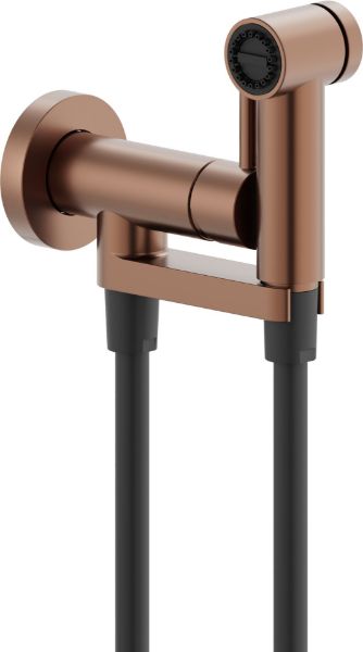 Picture of Shut off hand shower av00600ta, nobili, fixed hand shower support, 100cm hose, tabacco