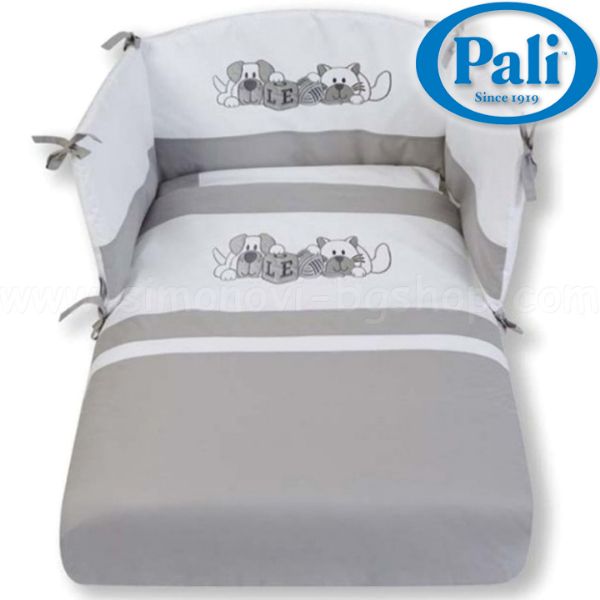 Picture of Bedding set 0687leogr leo, pali, duvet, pillowcase, cot protector, white/grey