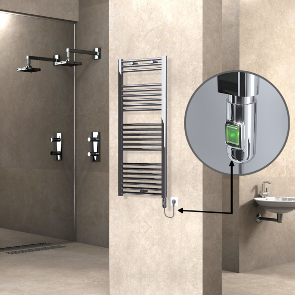 Picture of Electrical warmer 1hai05001200dk1pe1030 haiti, radiva, 500x1200, flat,600w, chrome