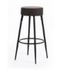 Picture of Stool om/392/gs greg, stones, dimensions 36x36x77.5cm, metal black structure, dark gray microfiber seat