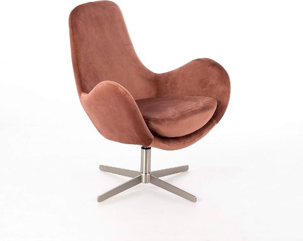 Picture of Armchair re/035/ra olga, stones, dimensions 85x72x68cm, chrome metal frame, upholstery velvet rose