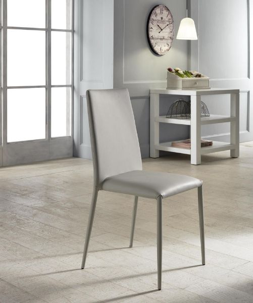 Picture of Chair om/124/gc cleo, stones, dimensions 96x42x40cm, metal structure, faux leather upholstery, light gray