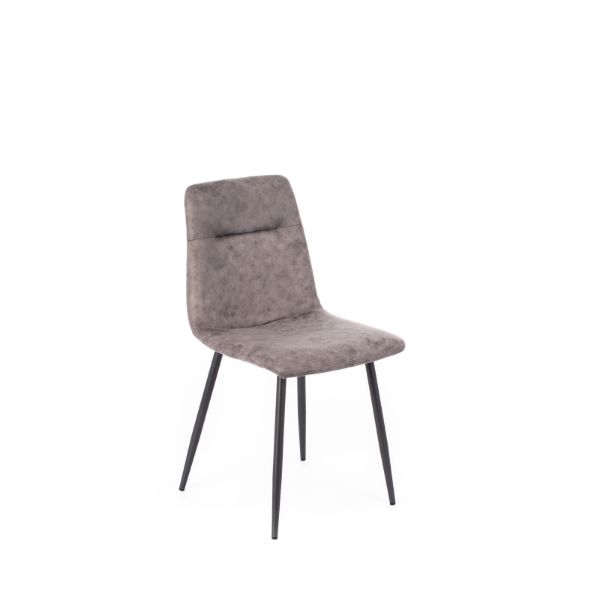 Picture of Chair om/355/gr lea, stones, dimensions 88x49x49cm, anthracite metal structure, upholstery imitation leather, gray