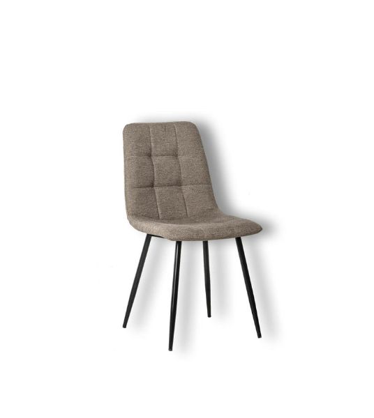 Picture of Chair om/454/be alma, stones, diemnsions 81x55x44cm, black metal structure, padded fabric upholstery, beige
