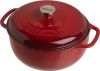 Picture of Lodge 5 quart cast dutch oven, iron, red, 5.68 liters