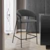 Picture of Stool by-25 toro, metalic structure, velvet 18 upholstery, grey