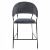 Picture of Stool by-25 toro, metalic structure, velvet 18 upholstery, grey