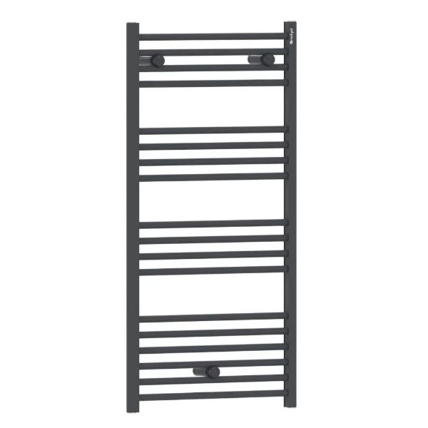 Picture of Radiator light smooth erguvan, radyal, 1000x460,  chrome 24002, black matt ral 9005