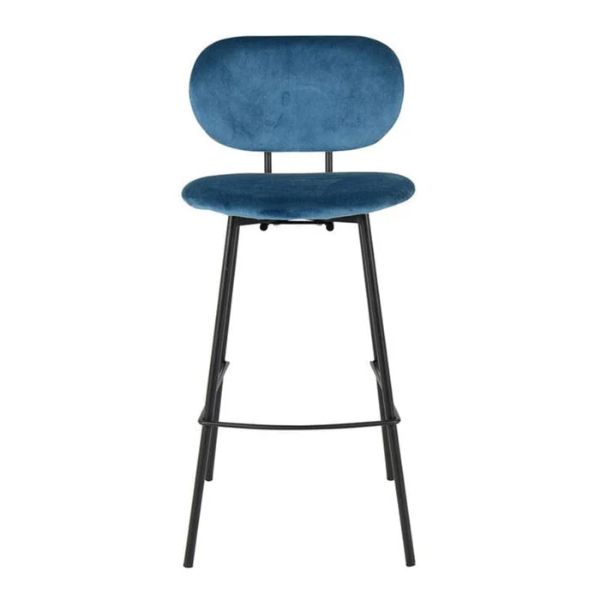 Picture of Stool a-8116b bistro, metalic structure, velvet 60 upholstery, green