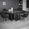 Picture of Table mellow 250, bonaldo, diameter 250cm, circular top bronzed glass, polyurethane polished bronze lead base 