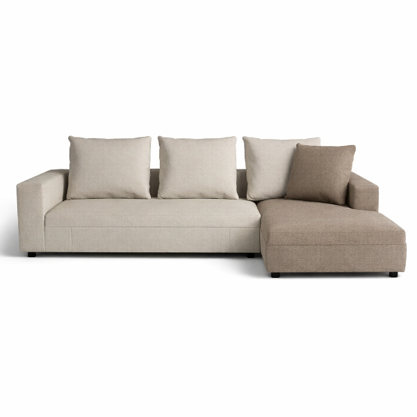 Picture of Corner sofa glow in, desiree, dimensions 320x165cm, corner in right, two tone, atlas 03 natur cat.c & aura 04 sabbia cat.g upholstery