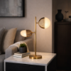 Picture of Table lamp, sunrise, alabaster+brass+steel finish, ab-r(s-014) light source:led 3000k 6w, size 43*20*h63cm