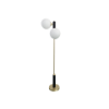 Picture of Floor lamp, steel brushed brass & opal glass&walnut wood finish: ab (s-013), size l65.4*h164cm, socket:e27*2