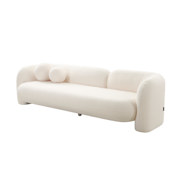 Picture of Sofa 4 seater, cosmopolitan, white soft, with 2 pillows white soft, 262x91x68cm
