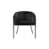 Picture of Chair with armrest, selva, back and seat black, with legs in stainless steel brushed nickel, 66x58x77cm