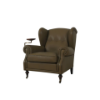 Picture of Chair with armrest, oscar, cigar dark brown base, full cow leather, jeep green, 92x93x96cm