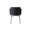 Picture of Chair with armrest, taia, leather black, legs steel brushed brass, 57x58x76.5 cm