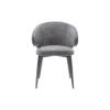 Picture of Chair with armrest, warren, grey fabric, metal two tone grey legs, 61x57x81cm