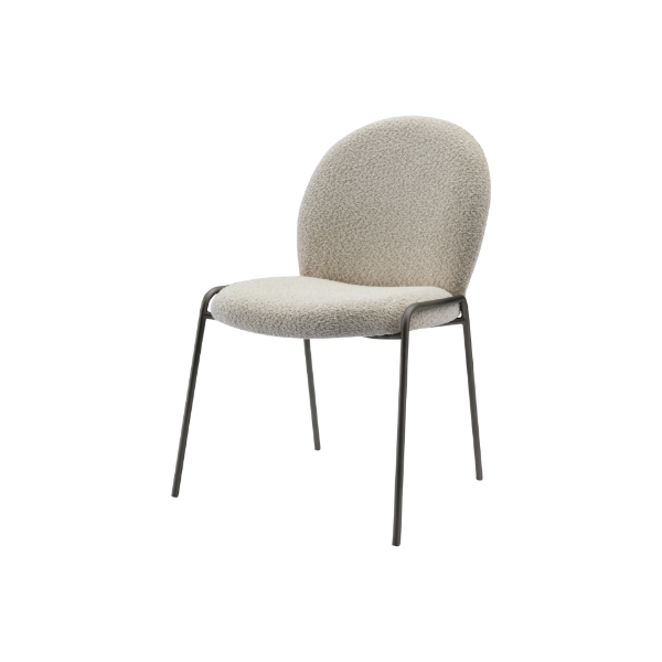 Picture of Chair, kler, boucke cream, two tone grey frame, 59x57x84cm