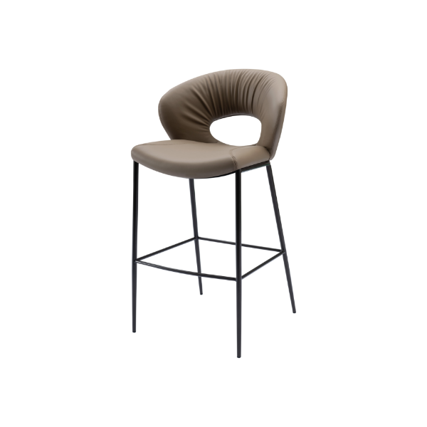 Picture of Chair, vento, leather pu, beige black frame, 61x59x107cm