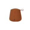Picture of Pouf, dot, in natural leather orange, with handle, 50x50x42cm