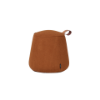 Picture of Pouf, dot, in natural leather orange, with handle, 50x50x42cm