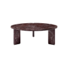 Picture of Big coffee table, corolla, top red marble legs grey marble dia.100x35cm